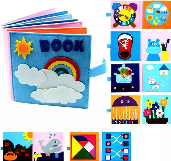Livro Sensorial Educativo Infantil 3D em Feltro - Mundo Fantástico
