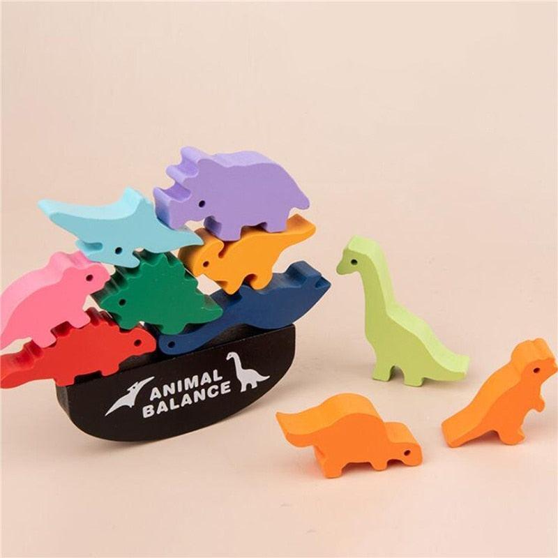 Animais Equilibrista de Madeira Montessori - Animais de Florestas, Marítimos e Dinossauros