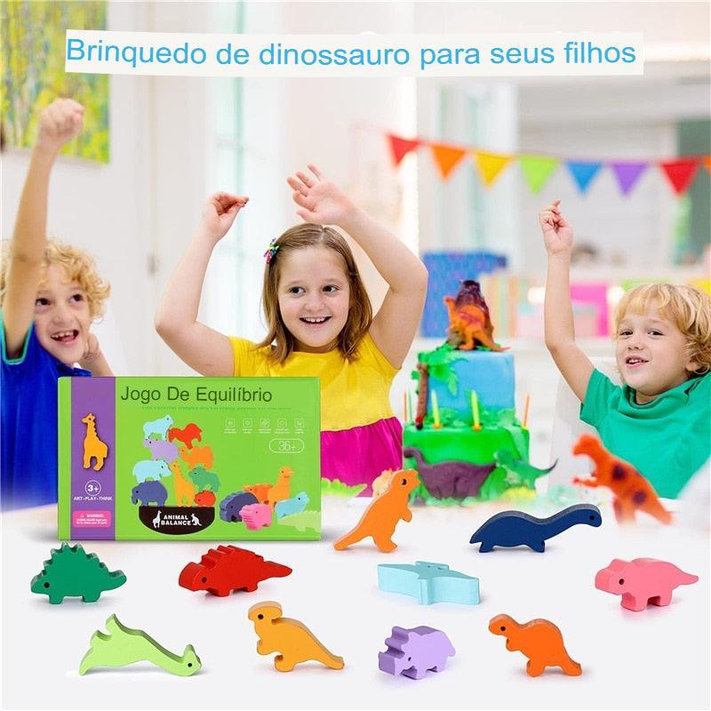 Animais Equilibrista de Madeira Montessori - Animais de Florestas, Marítimos e Dinossauros